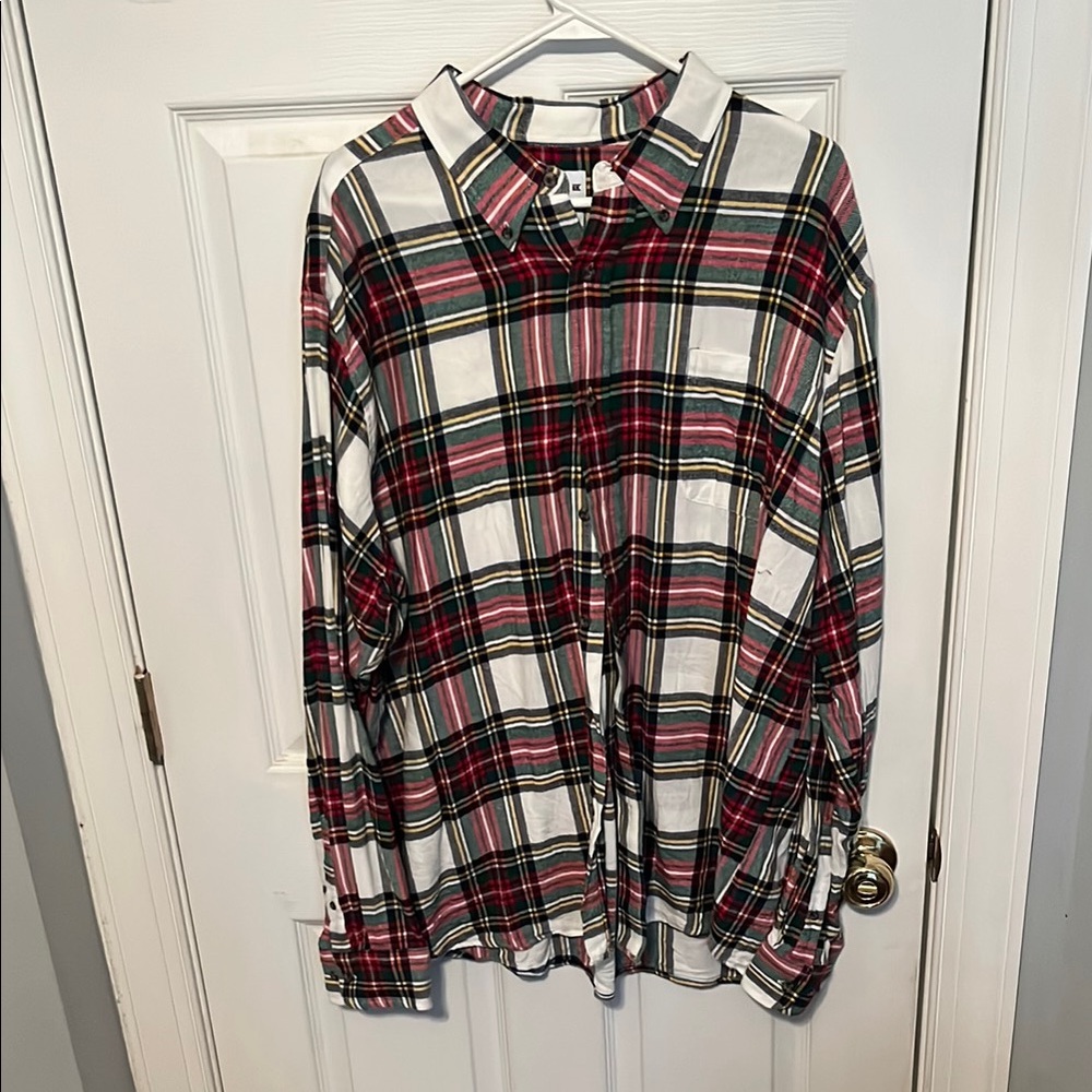 Saddlebred Red and Green Plaid Casual Shirt